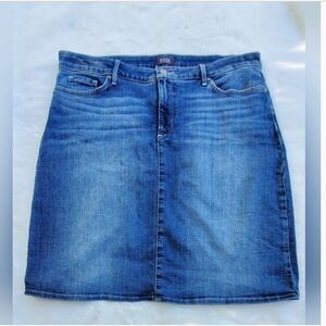 NYDJ Whisker Denim Jean Skirt Sz 14 EUC